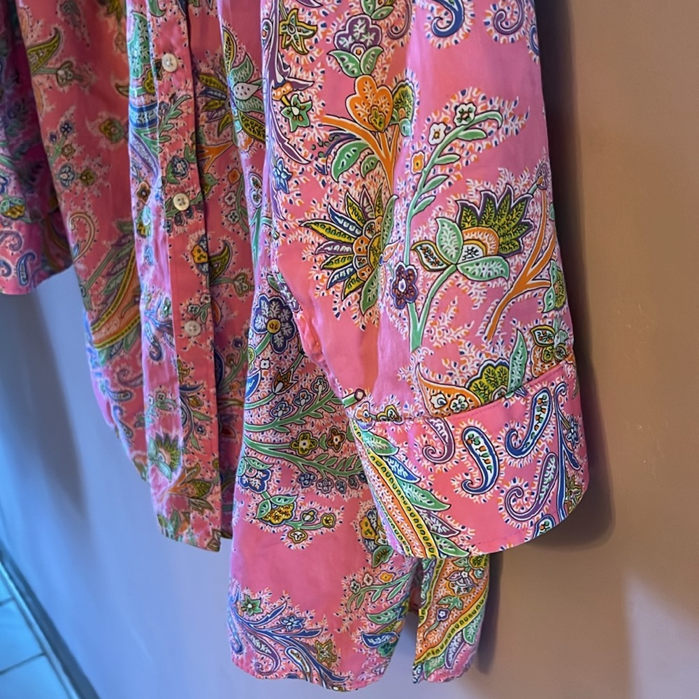 Lauren Ralph Lauren Pink Paisley Button-Up Shirt - Picture 4 of 7